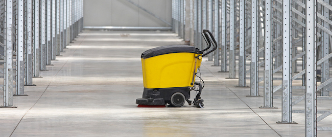 Schrobmachine voor de schoonmaak en reiniging van industrievloeren